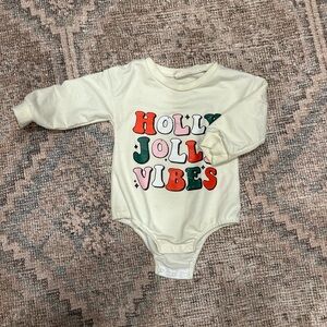 Holly Jolly Vibes Cream Kids One Piece